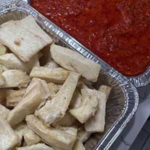 Fried yam and sauce