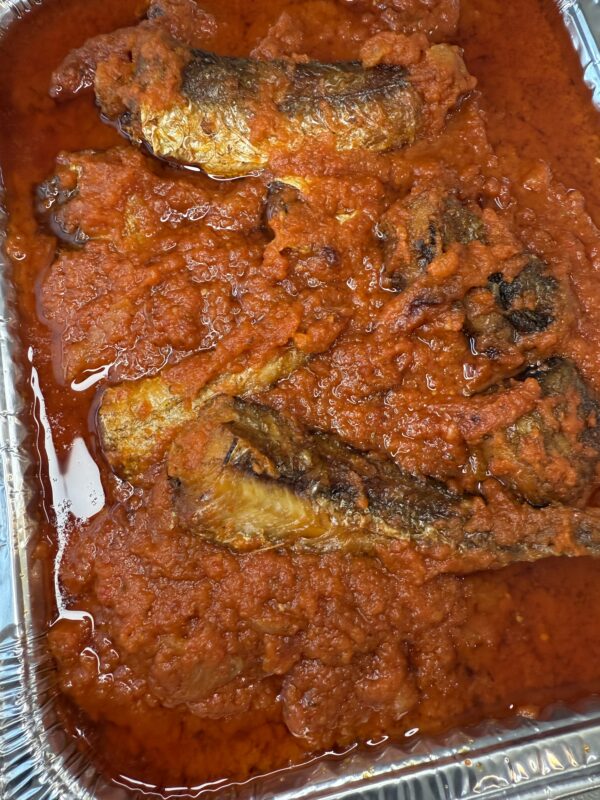 Hake fish and ponmo stew